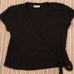 Black Madewell Tie Front Tee
